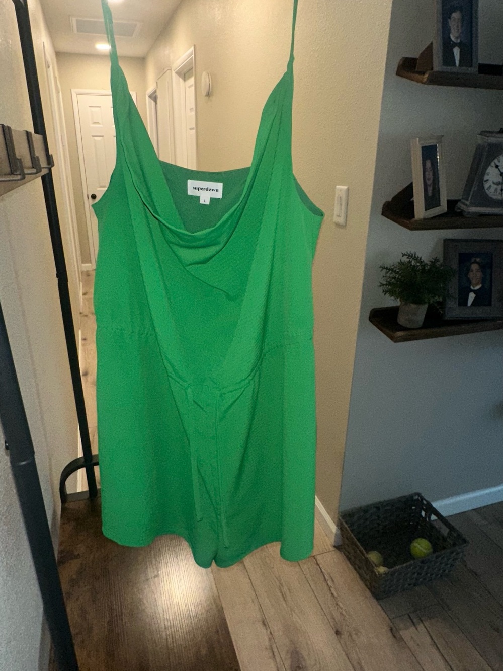 superdown Bright Green Cowl Neck Mini Slip Dress